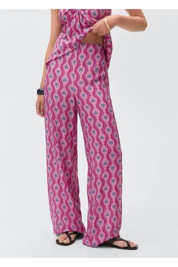 Mango Teen Pants with Palm Print