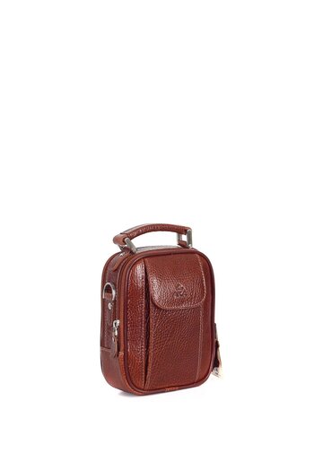 Aka Shiny Tan - Leather Portfolio Bag 342