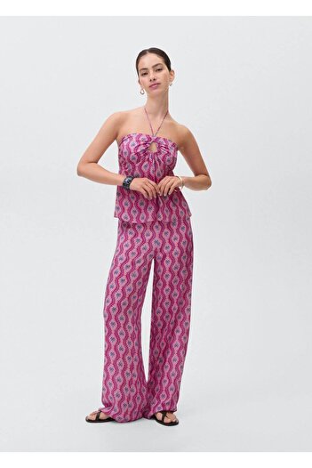 Mango Teen Pants with Palm Print
