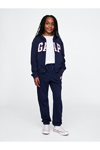 GAP Girl's Navy Blue Logo Relaxed Terry Fabric Jogger Sweatpants