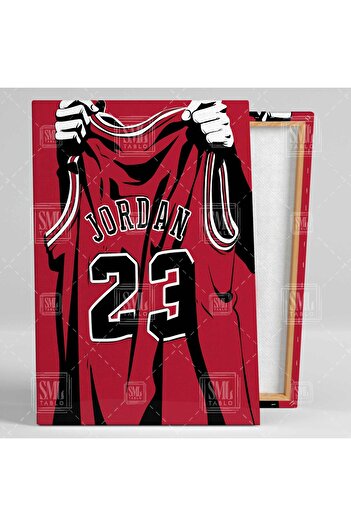 SML TABLO Michael Jordan Art Chicago Bulls Basketbol Nba Kırmızı Forma Yirmi Üç Dikey Kanvas Tablo
