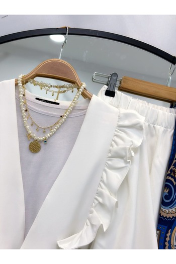 YEDİLALE Ni̇lüfer Frill Classic Double Set [Excluding Intimates and Shawl]
