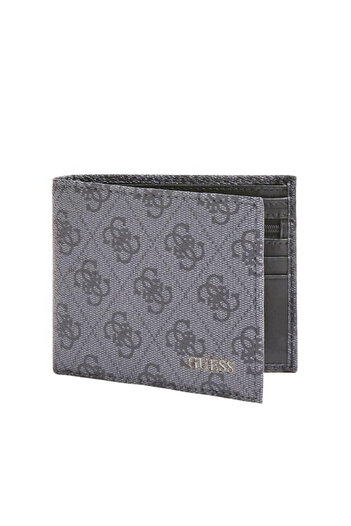 Guess Large Men's Wallet GUESS Vezzola Slg SMVEZ LEA38 BLA,Grey