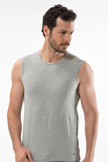 Cacharel Men's Sports Zero Sleeve Crew Neck Undershirt 95% Cotton 5% Elastane