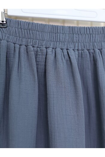 HİJABAYA Elastic Waist Piece Fabric Muslin Skirt