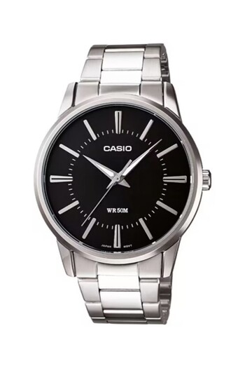 Casio Dial Black Band Metallic Color Men's Wristwatch