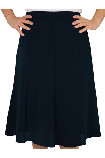 Butik Short Large Size Half Flared Lined 8-Piece Portoric Fabric Skirt