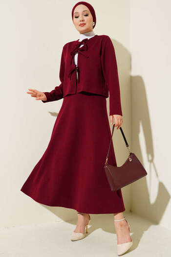 VOLT CLOTHİNG Women's Lace-Up Jacket Skirt Double Set