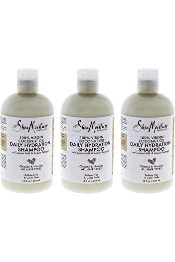 Shea Moisture Shampoo with 100% Raw Coconut Oil Extract by Shea Moisture, 13 oz (384 ml) (Pack of 3)