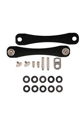 Depox Pack of two key organizers, Compact Flex, key ring type, adjustable, Aluminum, Black