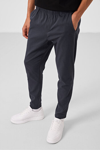 TOMMY LIFE Gray Standard Fit Woven Lightweight Stretchy Chino Men's Trousers - 82180