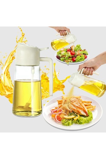 Generic 470ml Olive Oil Spray Bottle – 2-in-1 Oil Dispenser & Air Fryer Accessory for Cooking, Salad, BBQ