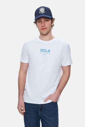 UCLA Ανδρικό μπλουζάκι SHERMAN White Crew με στάμπα με τυπική εφαρμογή