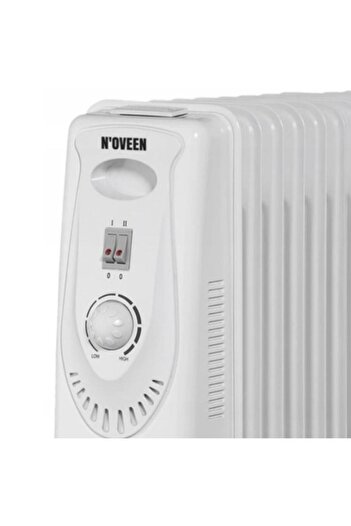 Noveen Calorifer electric cu ulei, Noveen, 2900 W, 13 elementi, 3 trepte de putere, ventilator turbo, Alb