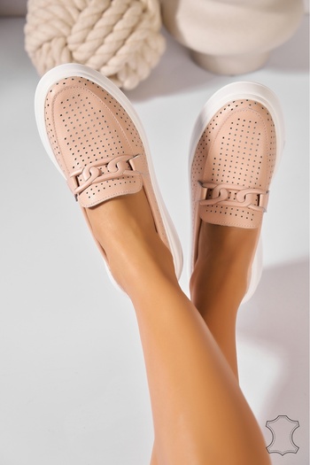 Joana Women's loafers Natural Leather Nude Aletta