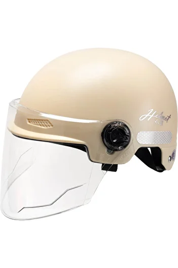 ACTION ONE Jump safety helmet with visor, 55-61 cm, adjustable, tan