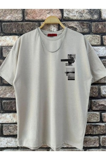 Altamira Unisex Smoke Grey Oversize New Moment με φαρδιά εφαρμογή Casual T-shirt
