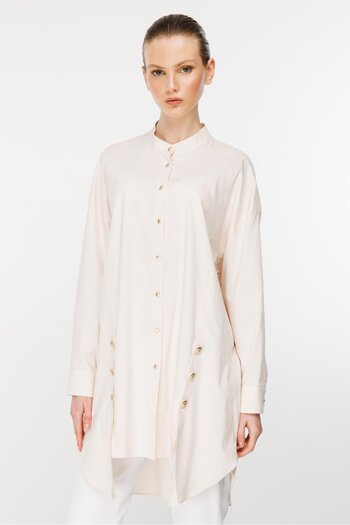 Ghisa Stone Color Judge Collar Tunic