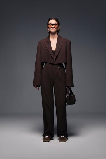 VATKALI Padded crop blazer jacket