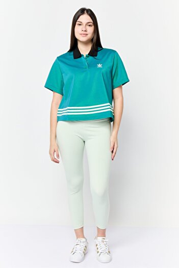 adidas Women Sportswear Fit Short Sleeve Outdoor Polo Shirts, Green
