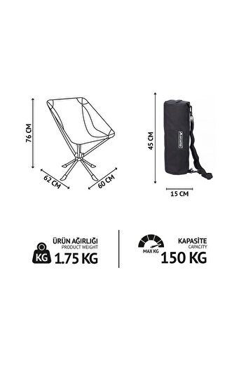 Orcamp Trek 360 Dönebilen Kamp Sandalyesi