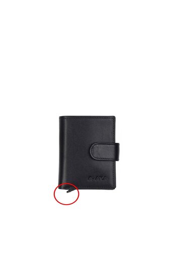 Aka Black Leather - Mechanical Card Holder Wallet 015 1
