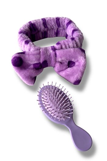 TAKIŞTIR Purple Color Hair Band and Comb Set
