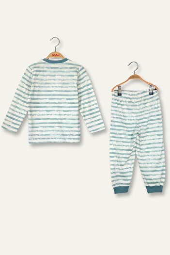 Zeyland Unisex Çocuk Desenli Pijama Takımı - Mavi