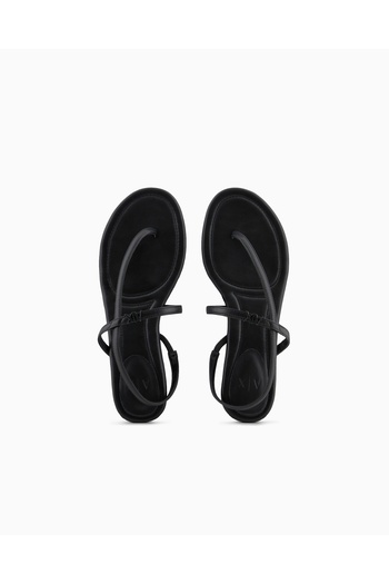 Armani Exchange Kadın Parmak Arası Bilekte Küçük Toka Kayışlı Siyah Sandalet XDP057 XV841-00002