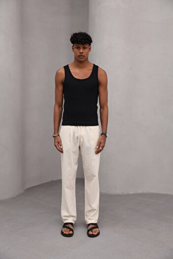 The Champ Clothing Relaxed Cut Straight Leg 100% Cotton Lace-Up Men's Trousers