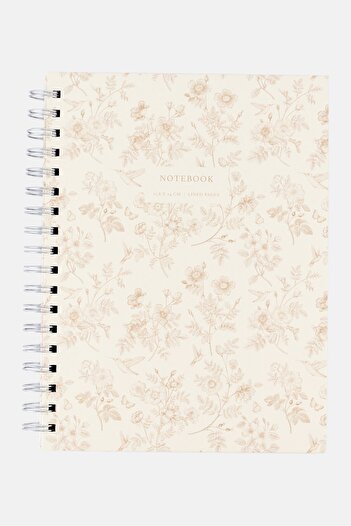 Muy Mucho Printed Ring Binding Notebook, Beige