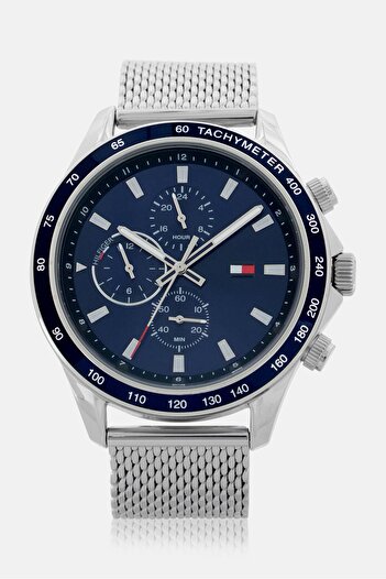 Tommy Hilfiger Men 1792018 Stainless Steel Watch 44 Mm, Silver