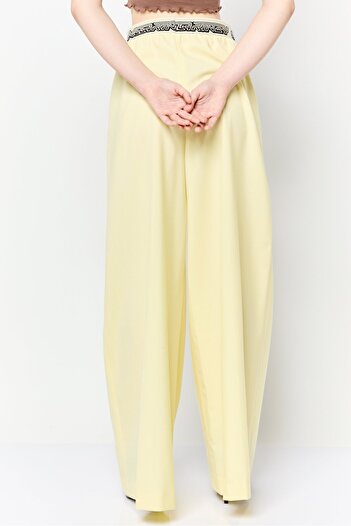 Stella McCartney Women Regular Fit Plain Flare Pants, Yellow