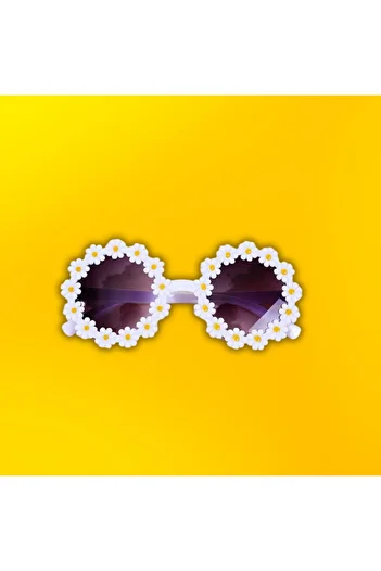darko Daisy Yellow White Pink Flower Glasses Girl Child Floral Daisy Gift Framed Sunglasses