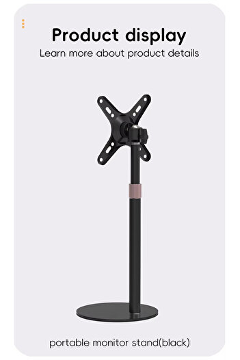 Choice Vesa - Black Keepro Portable Monitor Stand Height Adjustable Vesa Monitor Tablet Stand Free Standing