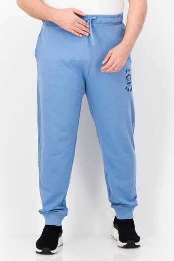 PAUL FRANK Men Regular Fit Brand Logo Jogger Pants, Light Blue