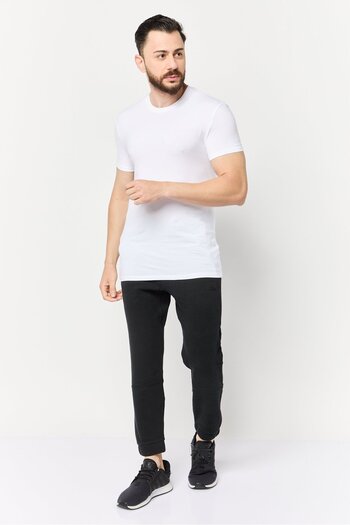 Tommy John Men 2 Pieces Crew Neck Short Sleeve Plain T-shirt, White