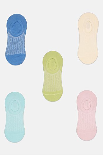 RBX Women 5 Pairs Round Invisible Socks, Multicolor