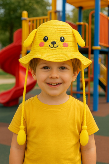 ankays Children's Fedora Hat Plays with Headphones Cute Rabbit Figured Children's Fedora Hat Fedora Future Fedora