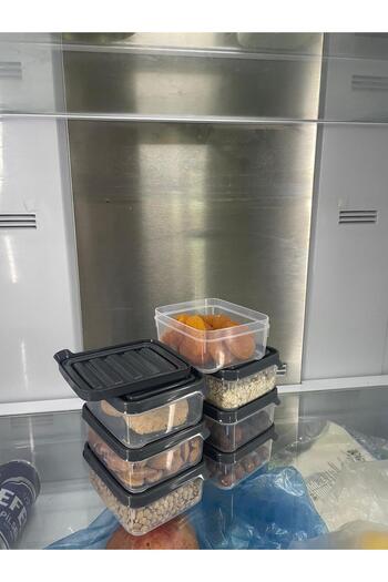 Tercih Home 12 Pieces Refrigerator Organizer Set Organizer Microwave Freezer Container 12 X 250ml Anthracite