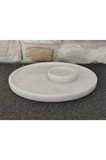 Polen Stone White Marble 2-Piece Serving Plate