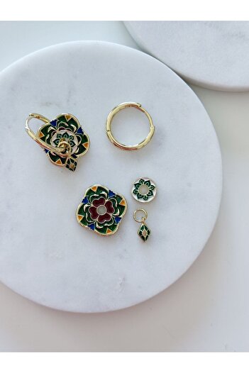 CHARMLUCKY Steel Charm Hoop Earring