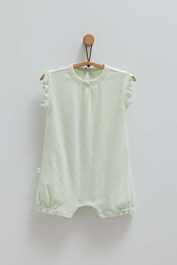 Caramell Green Openwork Fabric Golf Jumpsuit