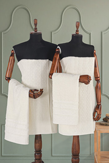 Güvenal İncim Boxed 4-Piece Bath Towel Set |   Towel Set |   Towel |   Towel Set I Bath Set I Dowry Towel