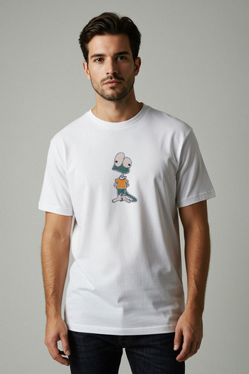 Trendyol Collection White Oversize/Wide Cut Embroidery Detailed 100% Cotton T-Shirt Tmnss25Ts00199