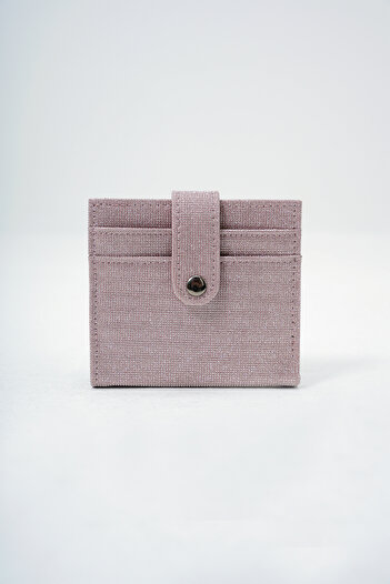 Trend Alaçatı Stili Women's Pink Paper Money Compartment Stylish Glitter Wallet Card Holder with Snap Closure Alc-X14084