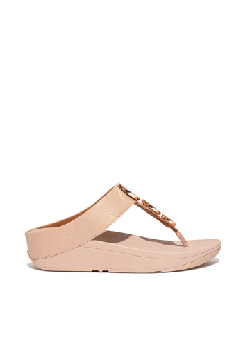 Fitflop Halo shimmer toe-post sandals - beige