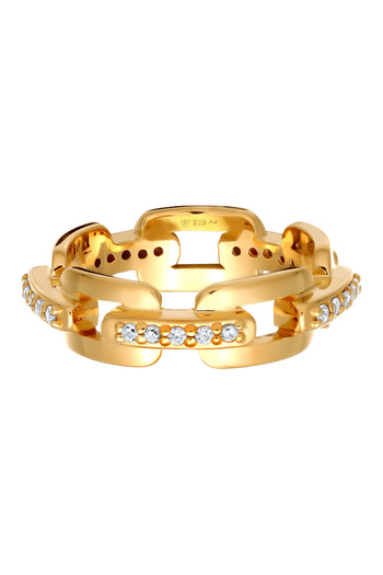 KUZZOI Ring Kuzzoi Gliederring Herren Zirkonia Diamantschliff weiß 925 Sterling Silber Silber Party/Silber