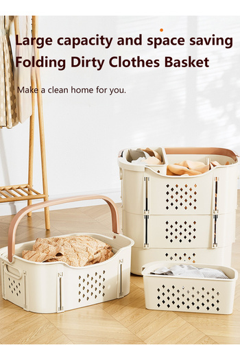 sharpdo Bathroom Clothes Storage Basket Dirty Clothes Basket with 1 Underwear Blue 38*29.5*38.5CM