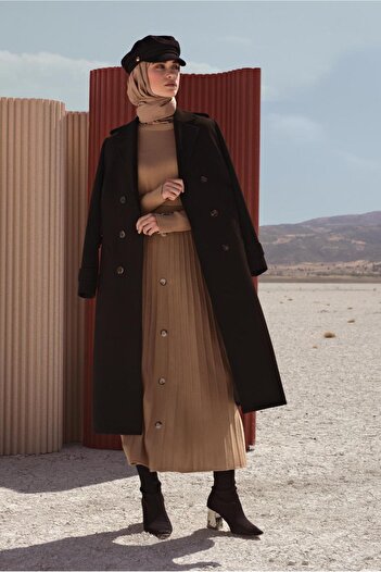 Alvina PLEATED BUTTON DETAILED KNITWEAR SKIRT 60207